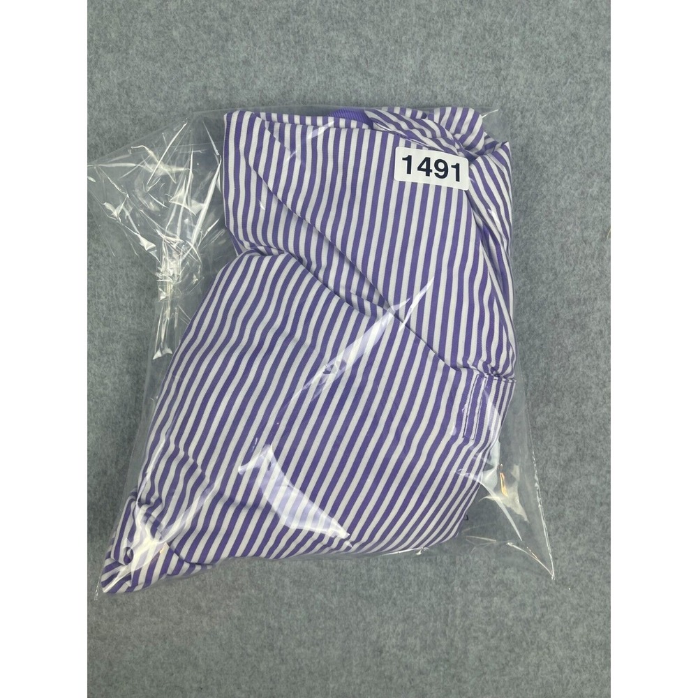 FJ FootJoy Golf Polo Shirt Men's Size XXL Purple Striped Heritage Shores READ - Picture 8 of 8